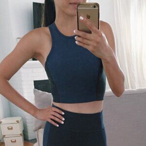 OV Athena Crop Top - Navy and Black